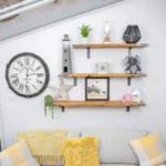Rustic Scaffold Board Wall Shelves with Industrial Brackets – Custom Colours & Sizes