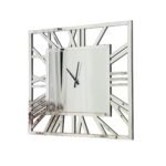 Full Mirror Roman Numbers Clock Black Room Decoration